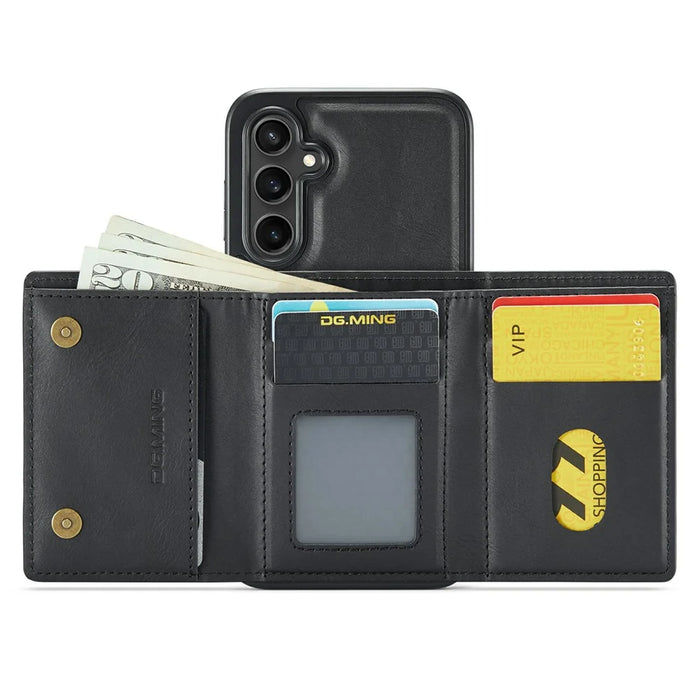 DG.MING M6 Series for Samsung Galaxy S26 Case RFID Blocking Wallet Multi-Layer Card Holder Coin Purse Bag - Black - 2