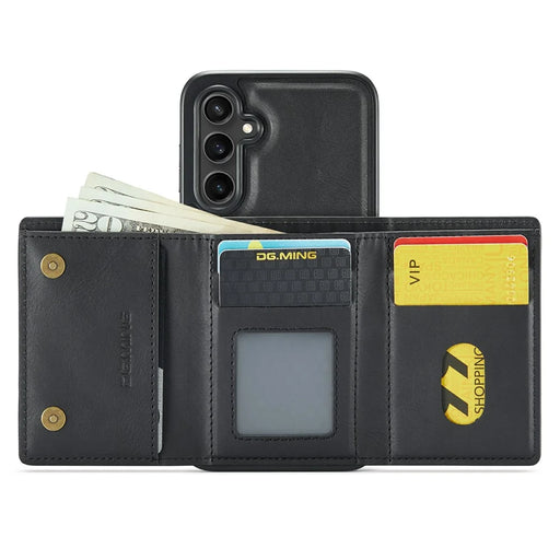 DG.MING M6 Series for Samsung Galaxy S26+ Case RFID Blocking Wallet Multi-Layer Card Holder Coin Purse Bag - Black - 2