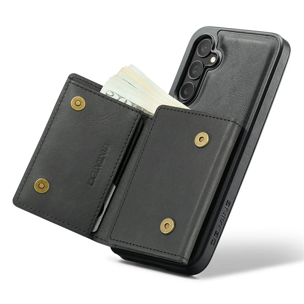 DG.MING M6 Series for Samsung Galaxy S26+ Case RFID Blocking Wallet Multi-Layer Card Holder Coin Purse Bag - Black - 3