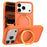 For iPhone 17 Pro Max Magnetic Case 360° Rotatable TPU PC Matte Phone Cover Compatible with MagSafe - Orange - 1