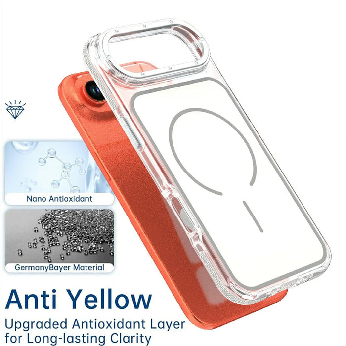 For iPhone Air Magnetic Case Dual Color Shockproof TPU PC Phone Cover Compatible with MagSafe - White - 5