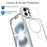 For iPhone 16 Magnetic Case Dual Color Shockproof TPU PC Phone Cover Compatible with MagSafe - White - 4