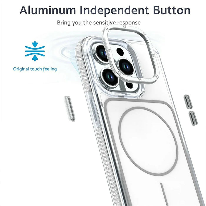 For iPhone 14 Pro Magnetic Case Dual Color Shockproof TPU PC Phone Cover Compatible with MagSafe - White - 2