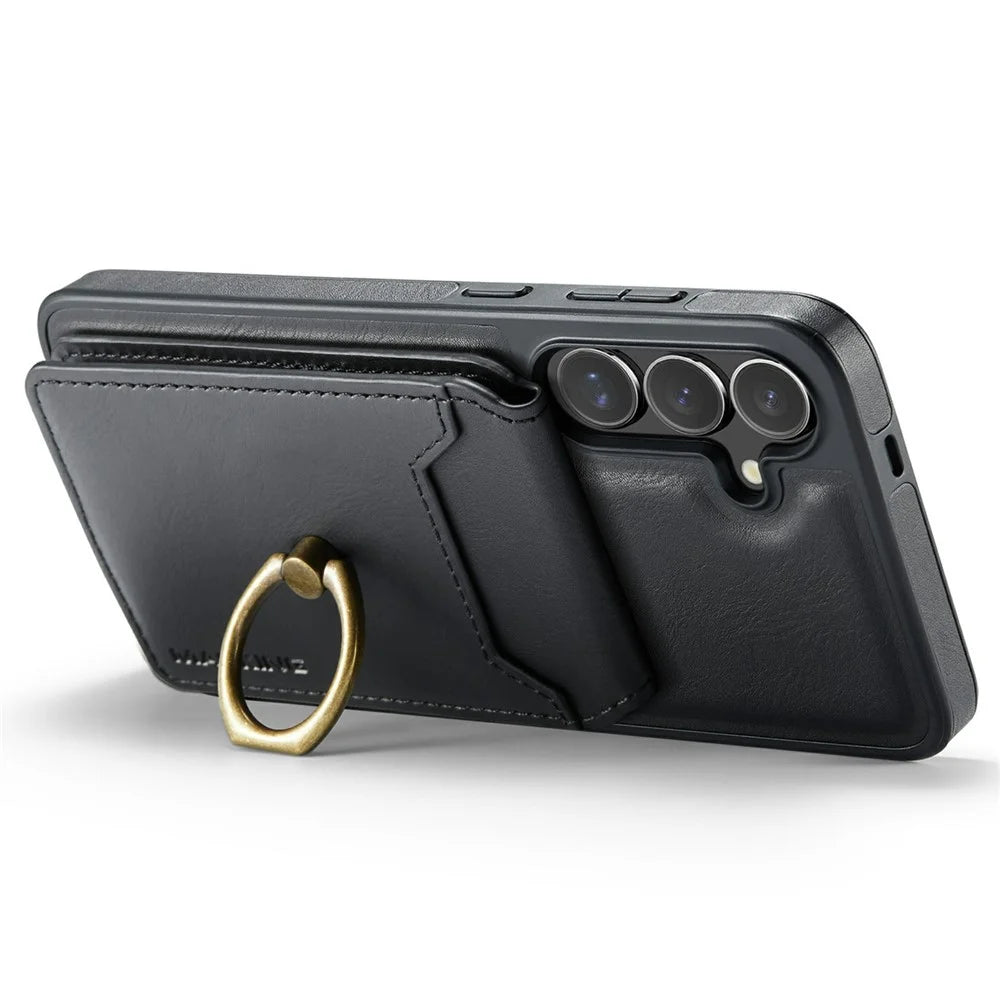 MAGKING K1 Series For Samsung Galaxy S26 Magnetic Case PC + TPU + PU Phone Cover with Card Holder - Black - 3