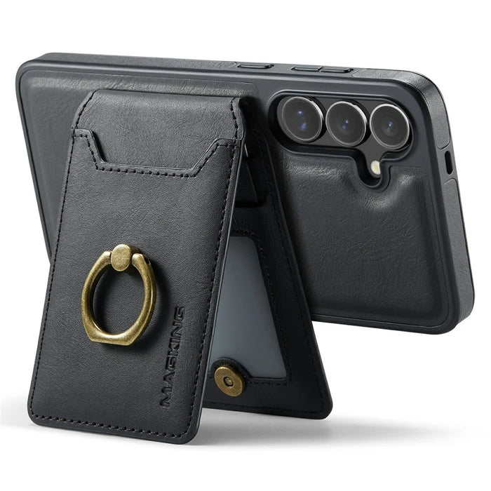 MAGKING K1 Series For Samsung Galaxy S26 Magnetic Case PC + TPU + PU Phone Cover with Card Holder - Black - 4