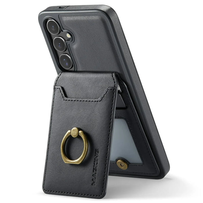 MAGKING K1 Series For Samsung Galaxy S26 Magnetic Case PC + TPU + PU Phone Cover with Card Holder - Black - 5