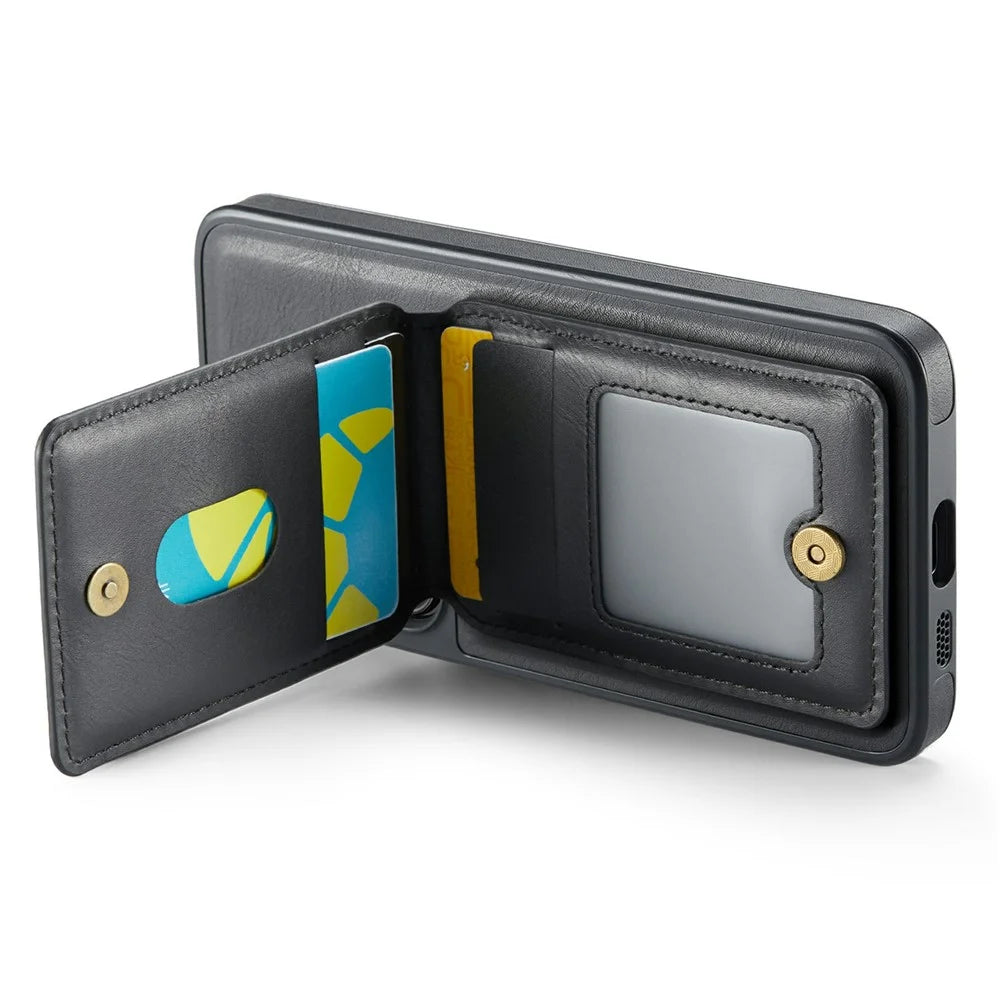 MAGKING K1 Series For Samsung Galaxy S26 Magnetic Case PC + TPU + PU Phone Cover with Card Holder - Black - 6