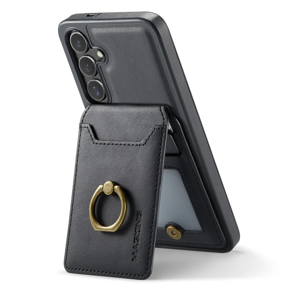 MAGKING K1 Series For Samsung Galaxy S26+ Magnetic Case PC + TPU + PU Phone Cover with Card Holder - Black - 3