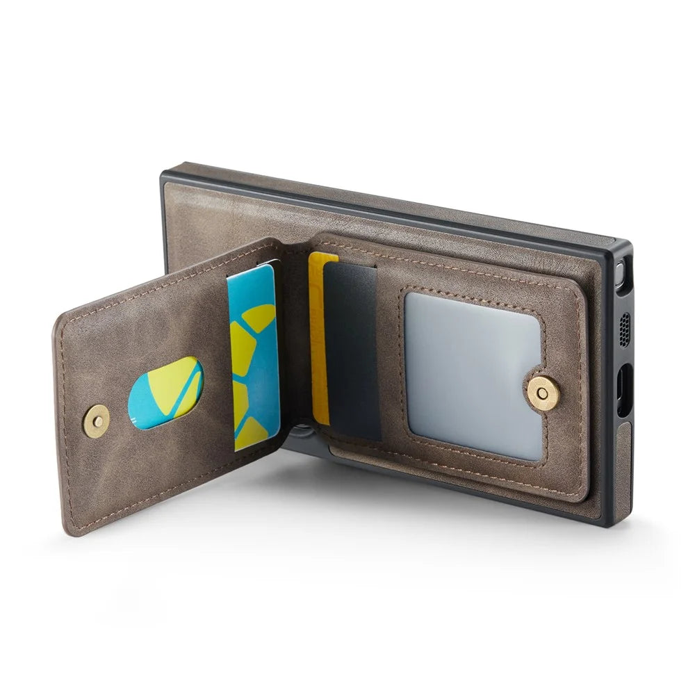 MAGKING K1 Series For Samsung Galaxy S26 Ultra Magnetic Case PC + TPU + PU Phone Cover with Card Holder - Coffee - 5