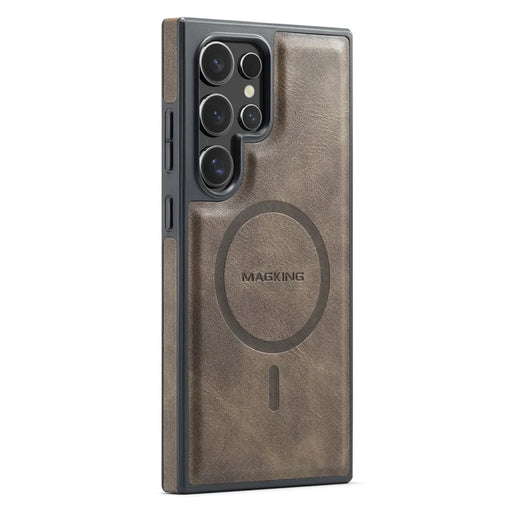 MAGKING K1 Series For Samsung Galaxy S26 Ultra Magnetic Case PC + TPU + PU Leather Phone Cover - Coffee - 1