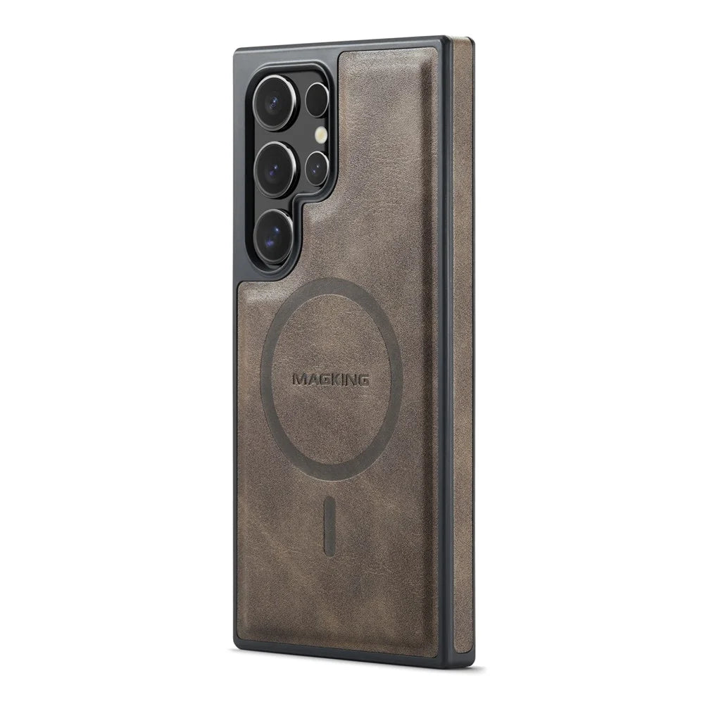 MAGKING K1 Series For Samsung Galaxy S26 Ultra Magnetic Case PC + TPU + PU Leather Phone Cover - Coffee - 3