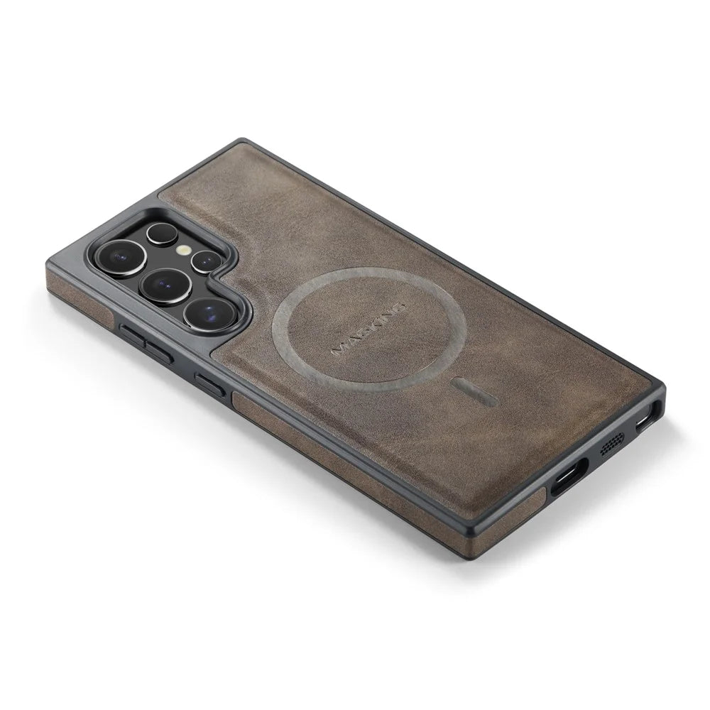 MAGKING K1 Series For Samsung Galaxy S26 Ultra Magnetic Case PC + TPU + PU Leather Phone Cover - Coffee - 6