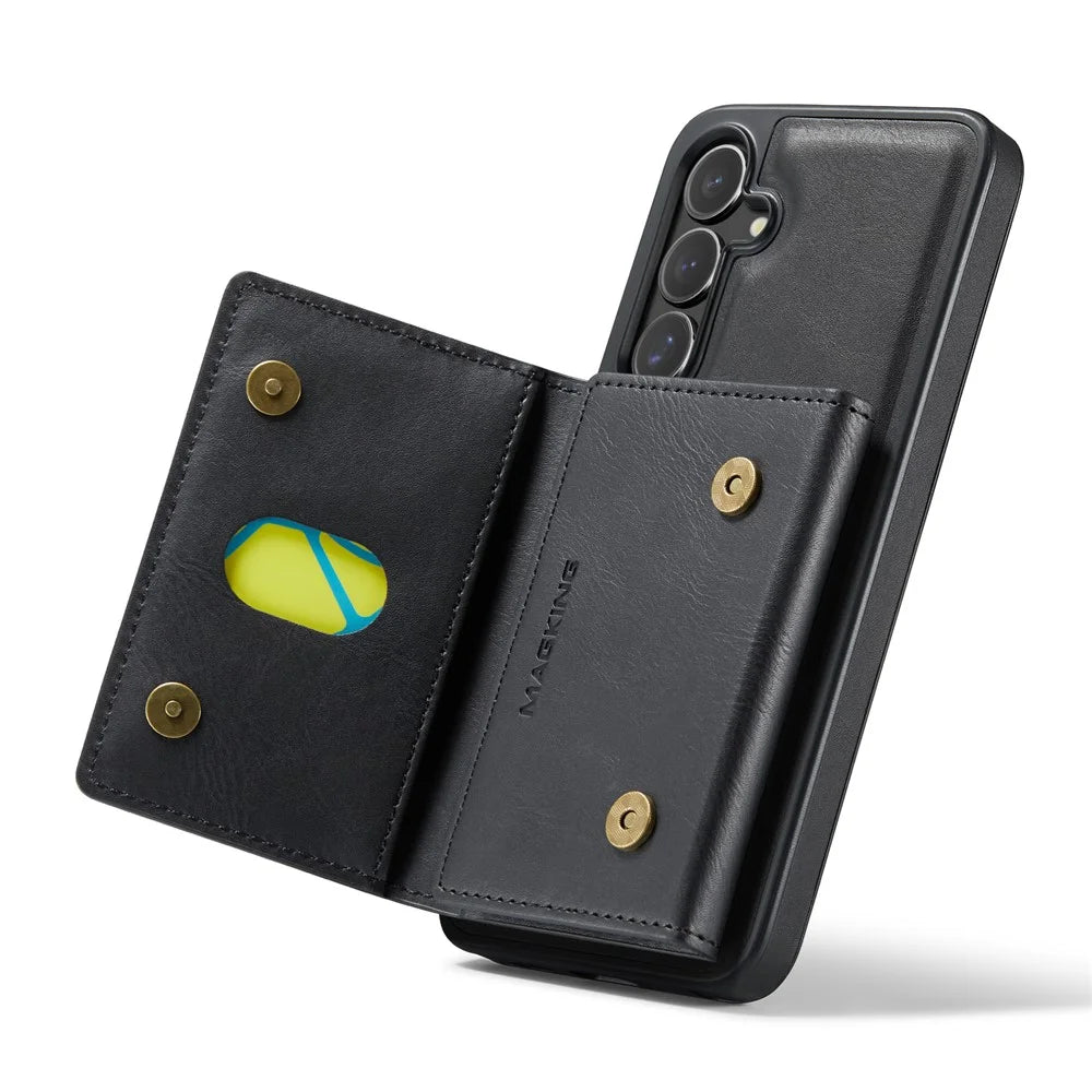 MAGKING K2 Series For Samsung Galaxy S26+ Magnetic Case PC + TPU + PU Phone Cover with RFID Blocking Wallet - Black - 3