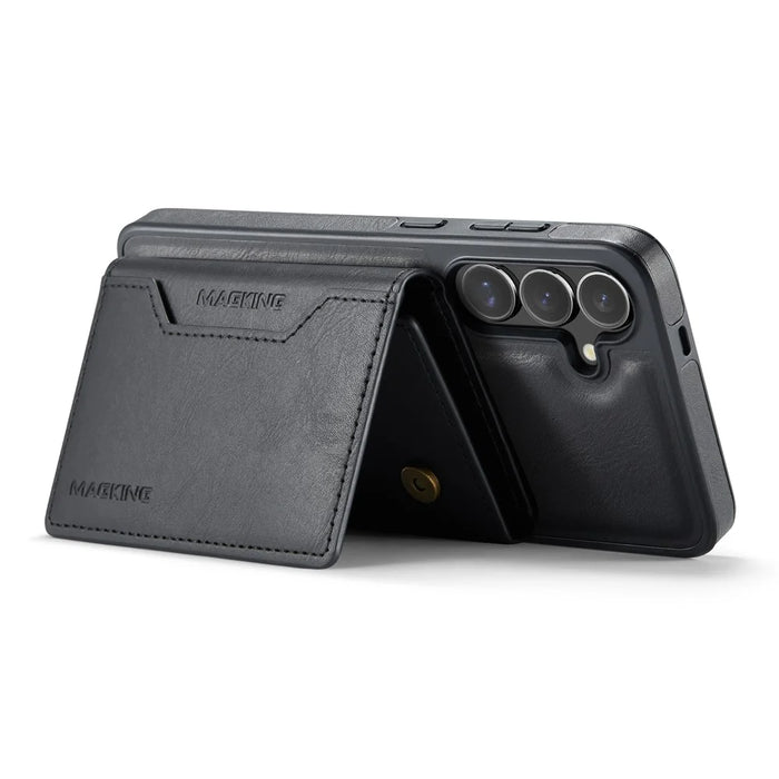 MAGKING K2 Series For Samsung Galaxy S26+ Magnetic Case PC + TPU + PU Phone Cover with RFID Blocking Wallet - Black - 4