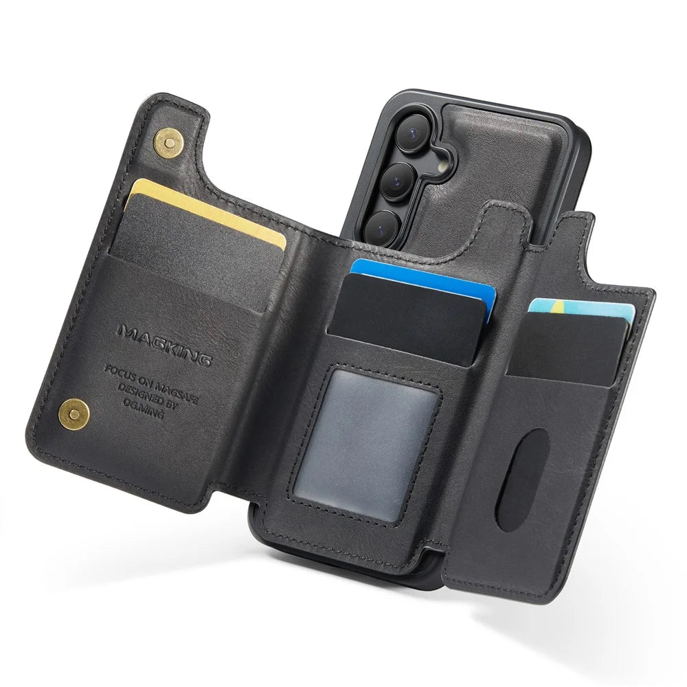 MAGKING K3 Series For Samsung Galaxy S26 Magnetic Case Detachable Wallet PC + TPU + PU Phone Cover - Black - 2