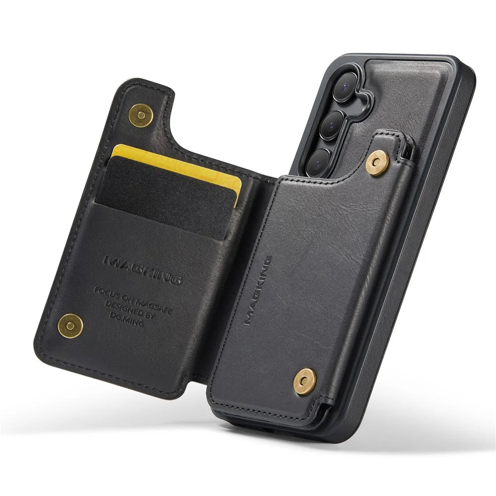 MAGKING K3 Series For Samsung Galaxy S26 Magnetic Case Detachable Wallet PC + TPU + PU Phone Cover - Black - 3