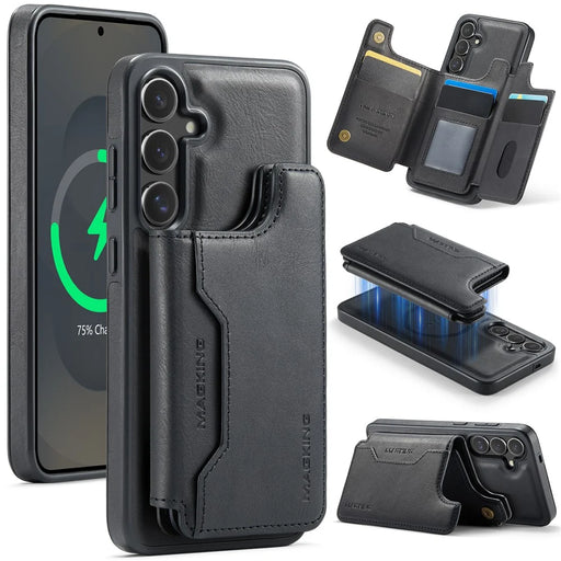 MAGKING K3 Series For Samsung Galaxy S26+ Magnetic Case Detachable Wallet PC + TPU + PU Phone Cover - Black - 1