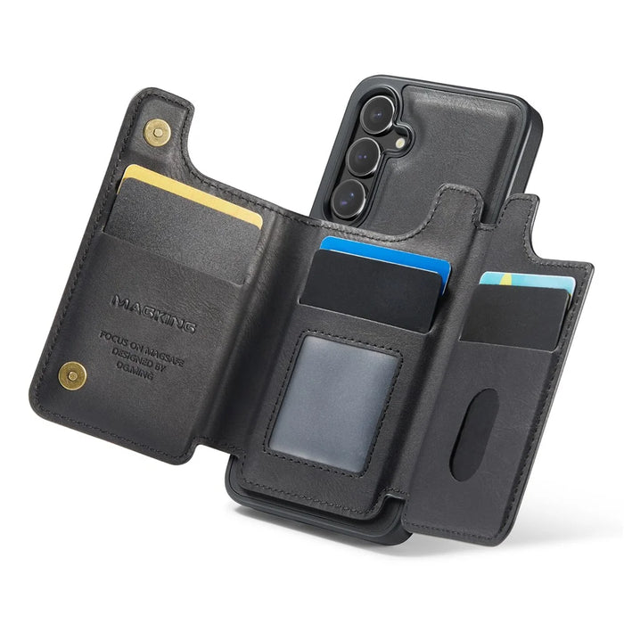 MAGKING K3 Series For Samsung Galaxy S26+ Magnetic Case Detachable Wallet PC + TPU + PU Phone Cover - Black - 2
