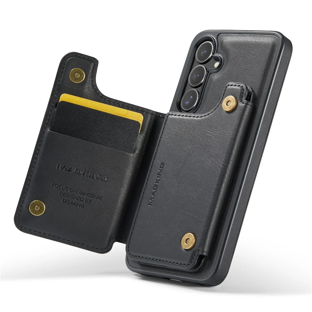 MAGKING K3 Series For Samsung Galaxy S26+ Magnetic Case Detachable Wallet PC + TPU + PU Phone Cover - Black - 3