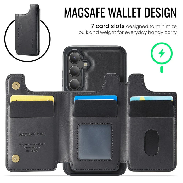 MAGKING K3 Series For Samsung Galaxy S26+ Magnetic Case Detachable Wallet PC + TPU + PU Phone Cover - Black - 6