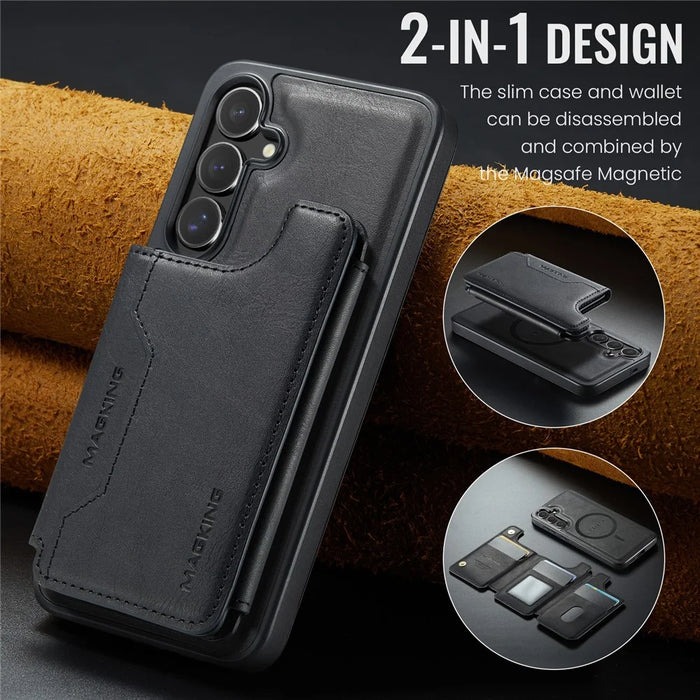 MAGKING K3 Series For Samsung Galaxy S26+ Magnetic Case Detachable Wallet PC + TPU + PU Phone Cover - Black - 7