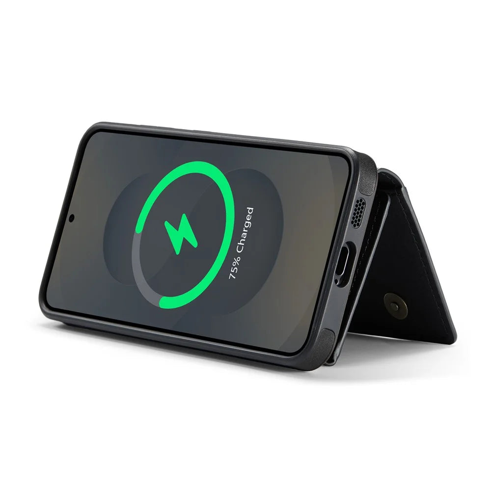 MAGKING K4 Series For Samsung Galaxy S26 Magnetic Case Detachable Wallet PU TPU PC Phone Cover - Black - 4