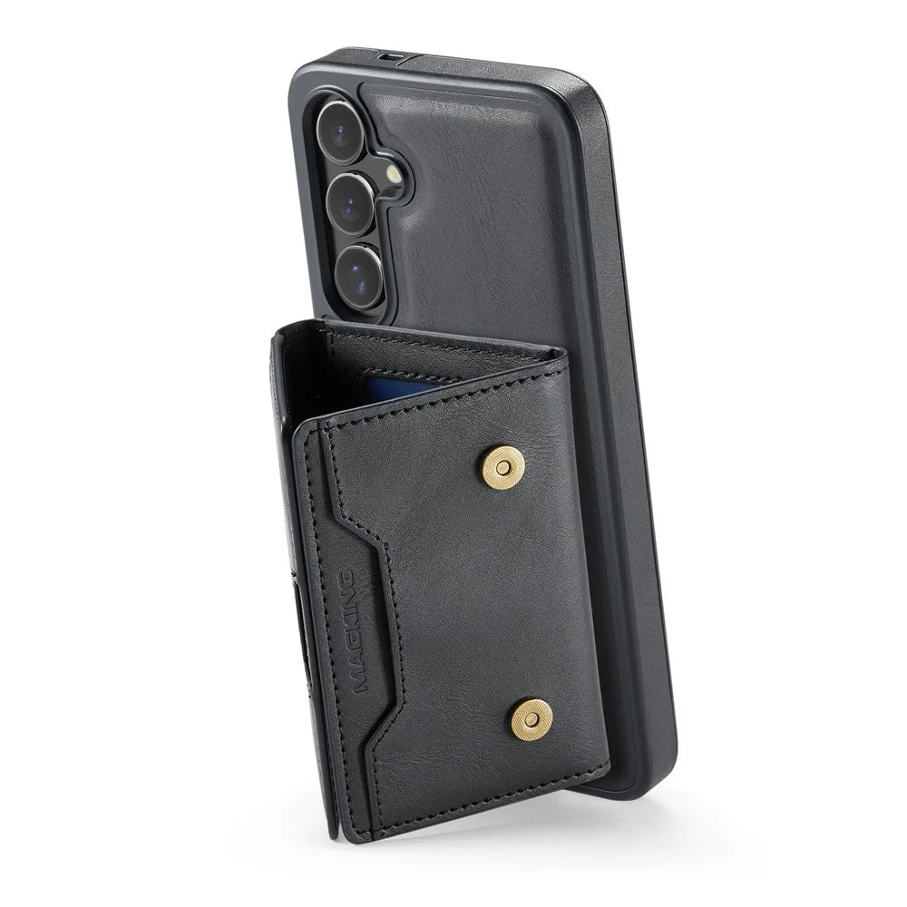 MAGKING K4 Series For Samsung Galaxy S26+ Magnetic Case Detachable Wallet PU TPU PC Phone Cover - Black - 5