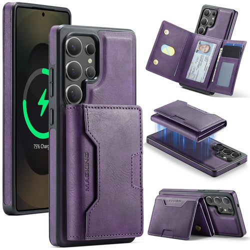 MAGKING K4 Series For Samsung Galaxy S26 Ultra Magnetic Case Detachable Wallet PU TPU PC Phone Cover - Purple - 1
