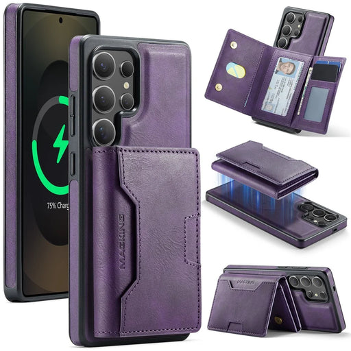 MAGKING K4 Series For Samsung Galaxy S26 Ultra Magnetic Case Detachable Wallet PU TPU PC Phone Cover - Purple - 1
