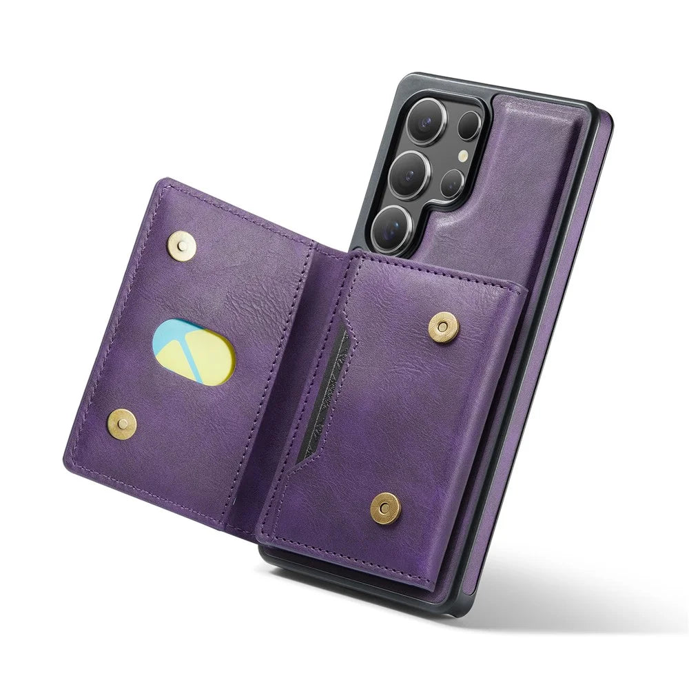 MAGKING K4 Series For Samsung Galaxy S26 Ultra Magnetic Case Detachable Wallet PU TPU PC Phone Cover - Purple - 3