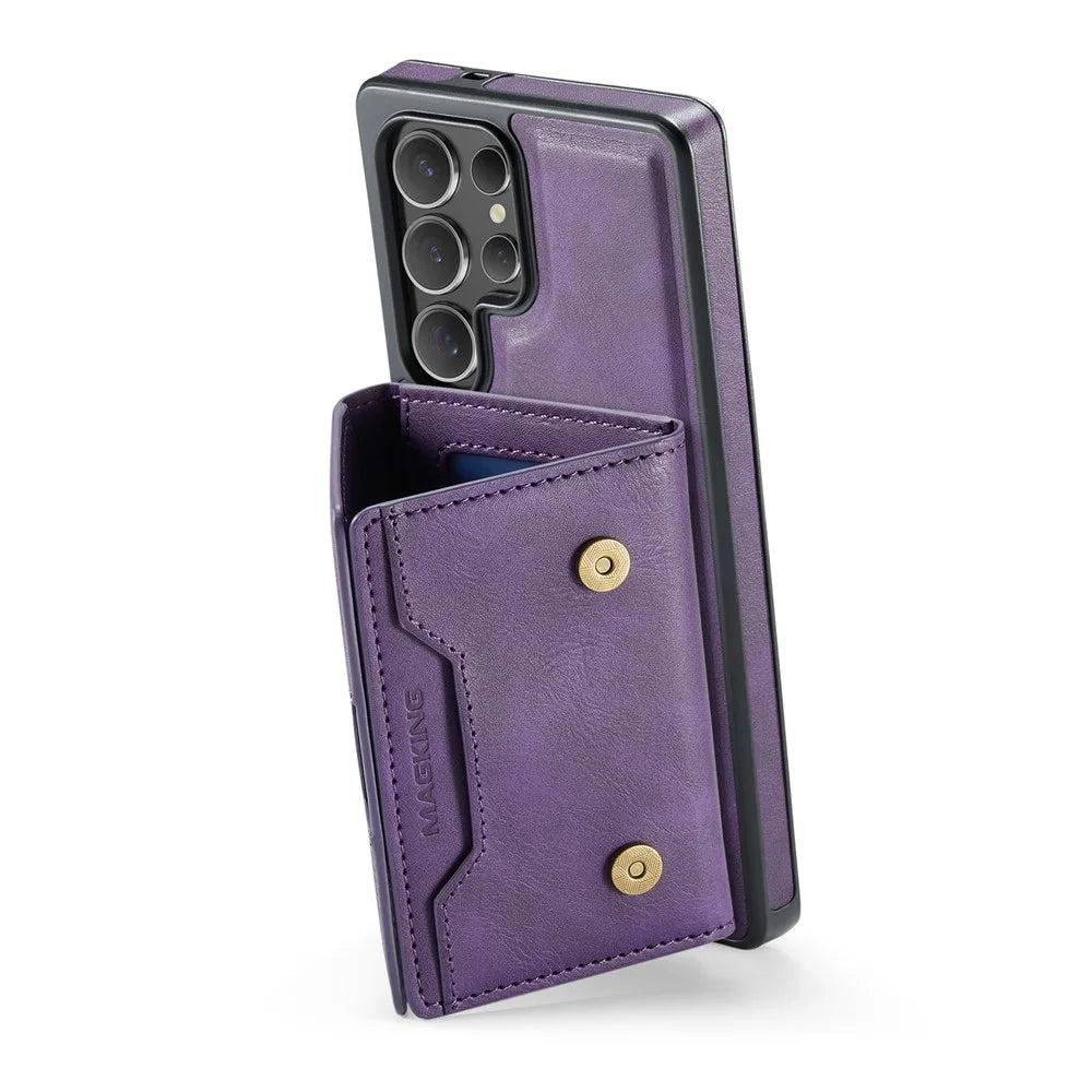 MAGKING K4 Series For Samsung Galaxy S26 Ultra Magnetic Case Detachable Wallet PU TPU PC Phone Cover - Purple - 4