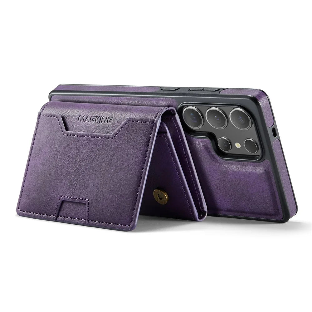 MAGKING K4 Series For Samsung Galaxy S26 Ultra Magnetic Case Detachable Wallet PU TPU PC Phone Cover - Purple - 5