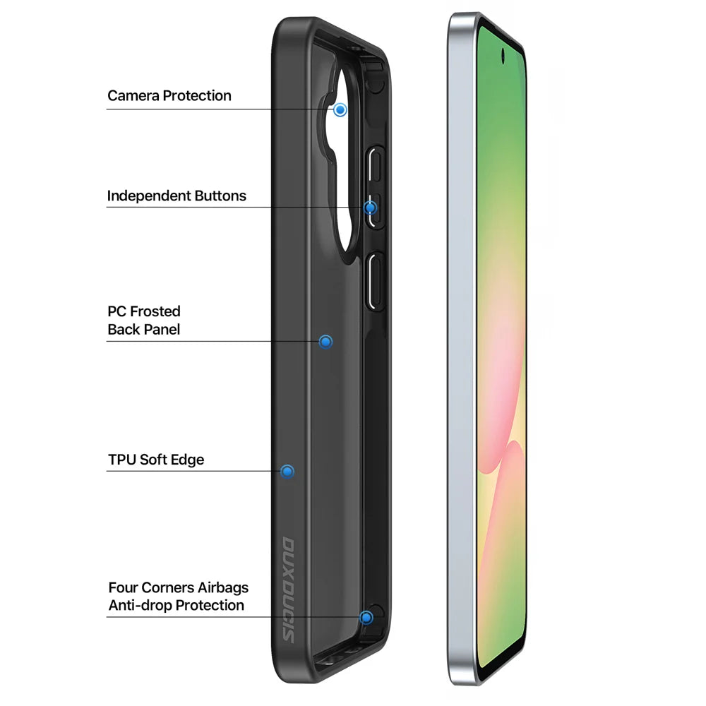 DUX DUCIS For Samsung Galaxy A57 5G Case  Yind Series Matte Anti-fingerprint TPU+PC Phone Back Cover - Black - 4