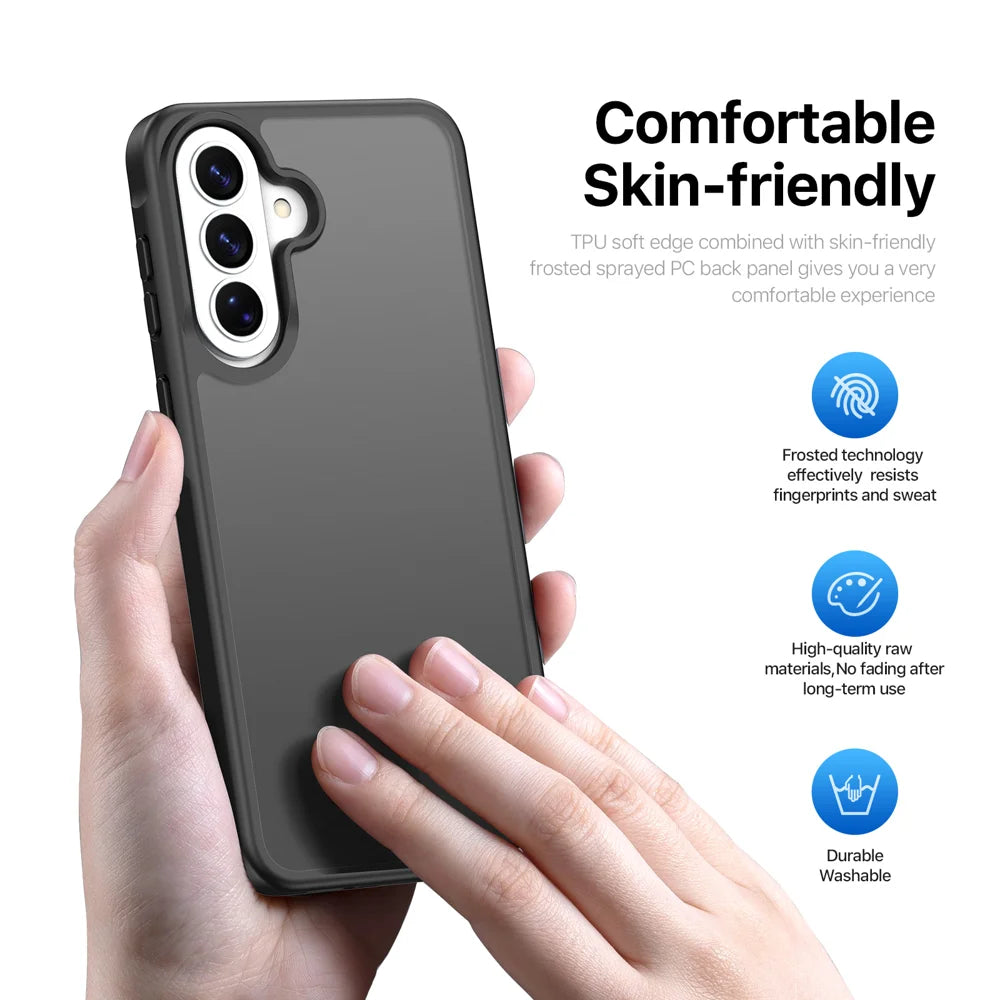 DUX DUCIS For Samsung Galaxy A57 5G Case  Yind Series Matte Anti-fingerprint TPU+PC Phone Back Cover - Black - 5