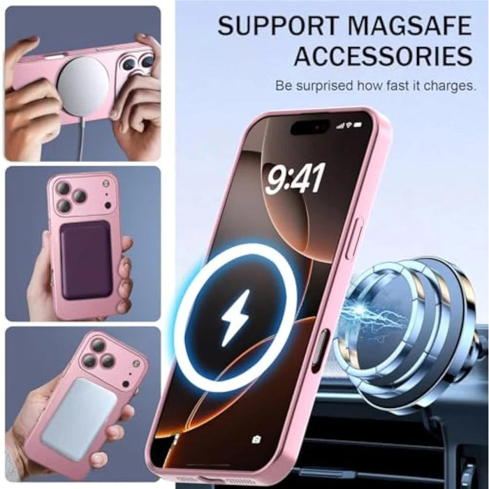 For iPhone 18 Pro Max / 17 Pro Max Case Compatible with MagSafe Ultra Thin TPU Phone Cover with Lens Protection - Pink - 3