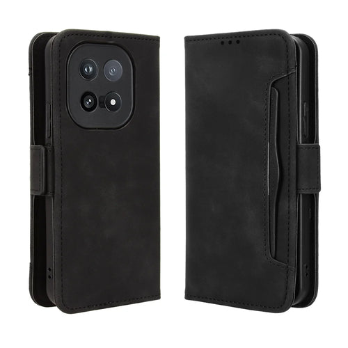 For vivo iQOO 15 5G Leather Case Phone Wallet Cover with Multiple Card Slots - Black - 1