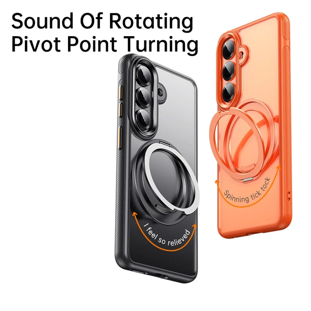 For Samsung Galaxy S26 Magnetic Case Kickstand TPU PC Phone Back Cover - Black - 4