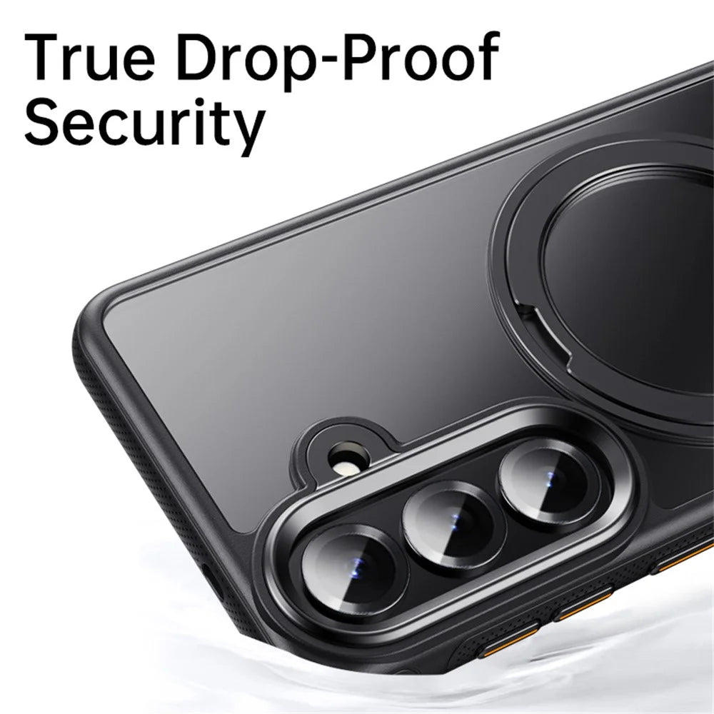 For Samsung Galaxy S26 Magnetic Case Kickstand TPU PC Phone Back Cover - Black - 7