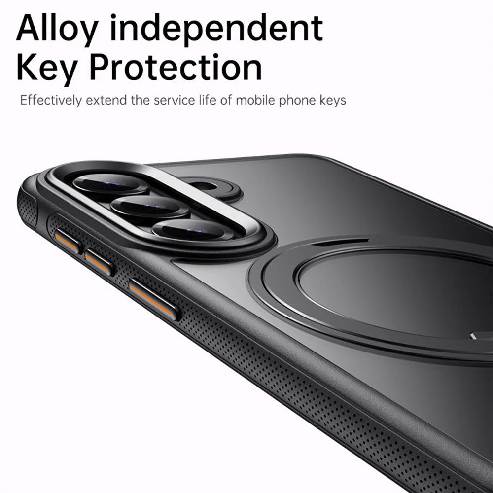 For Samsung Galaxy S26+ Magnetic Case Kickstand TPU PC Phone Back Cover - Black - 6