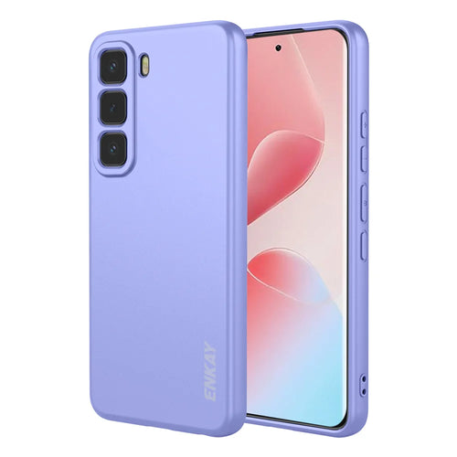 ENKAY HAT PRINCE For Infinix Hot 60 Pro 4G Silicone Case   Straight Edge Cell Phone Back Cover - Purple - 1