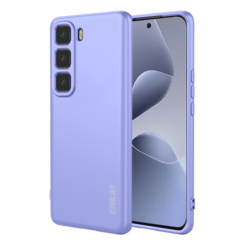 ENKAY HAT PRINCE For Infinix Hot 60 Pro+ 4G Silicone Case   Straight Edge Cell Phone Back Cover - Purple - 1