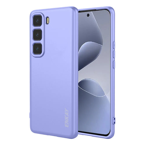 ENKAY HAT PRINCE For Infinix Hot 60 Pro+ 4G Silicone Case   Straight Edge Cell Phone Back Cover - Purple - 1