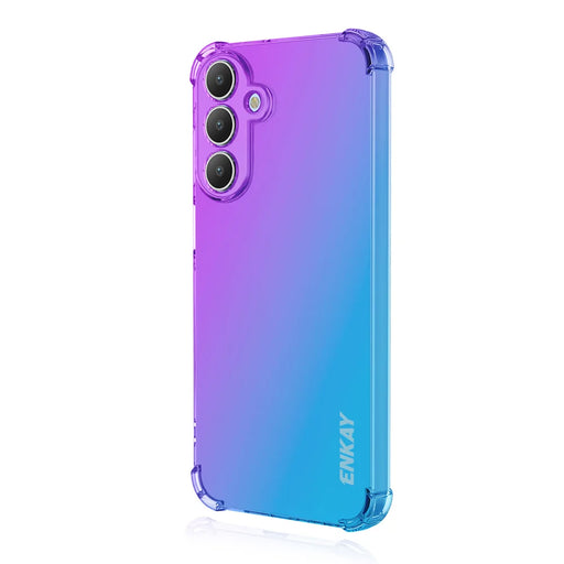 ENKAY For Samsung Galaxy A57 5G TPU Case  Thickened Four Corner Drop-proof Phone Back Cover - Purple / Blue - 1