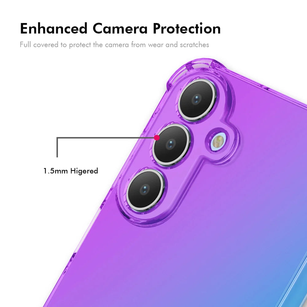 ENKAY For Samsung Galaxy A57 5G TPU Case  Thickened Four Corner Drop-proof Phone Back Cover - Purple / Blue - 4