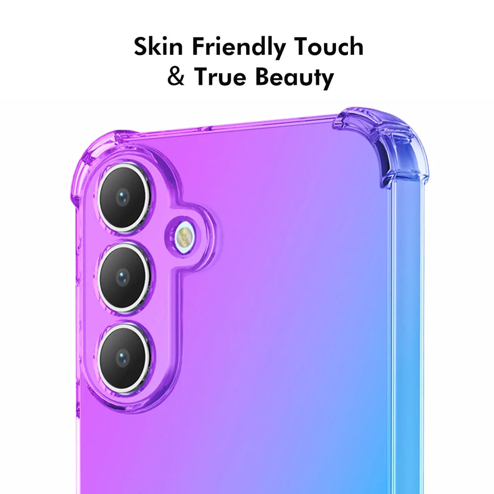ENKAY For Samsung Galaxy A57 5G TPU Case  Thickened Four Corner Drop-proof Phone Back Cover - Purple / Blue - 5