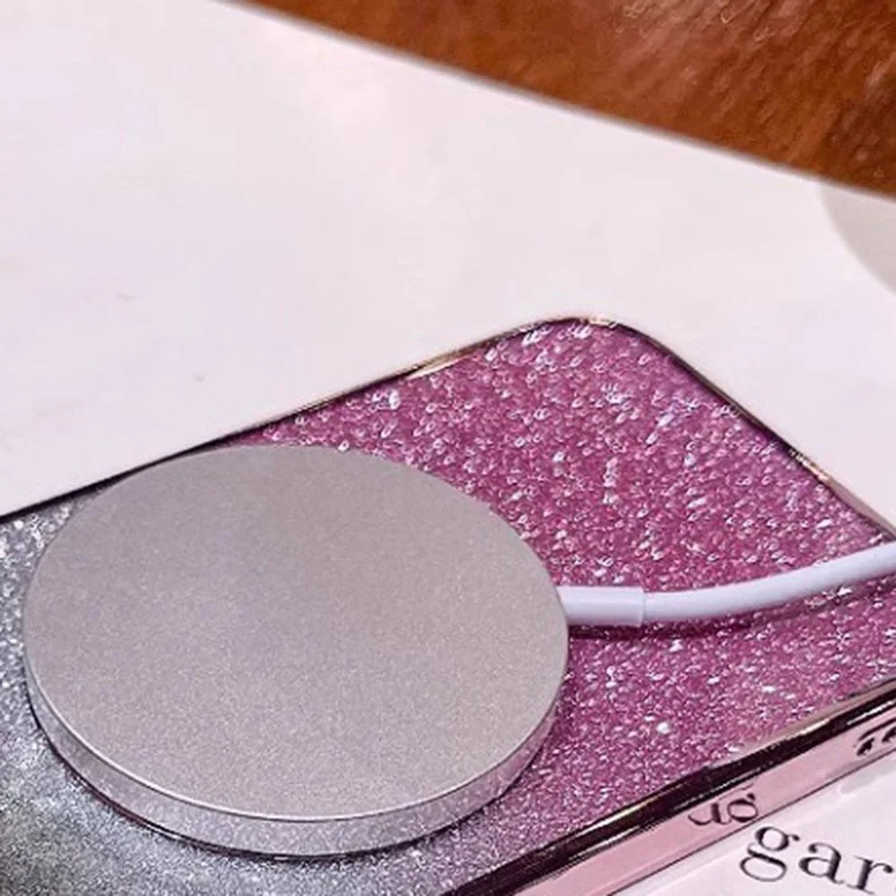 For Samsung Galaxy S25 FE Magnetic Case Electroplated Gradient Glitter TPU Phone Cover - Rose Gold - 2