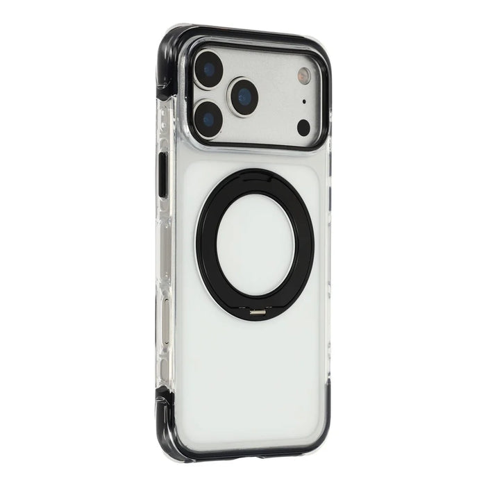 X-LEVEL For iPhone 17 Pro Max Magnetic Case Rotary Kickstand PC + TPU Anti-drop Airbag Phone Cover - Black - 1