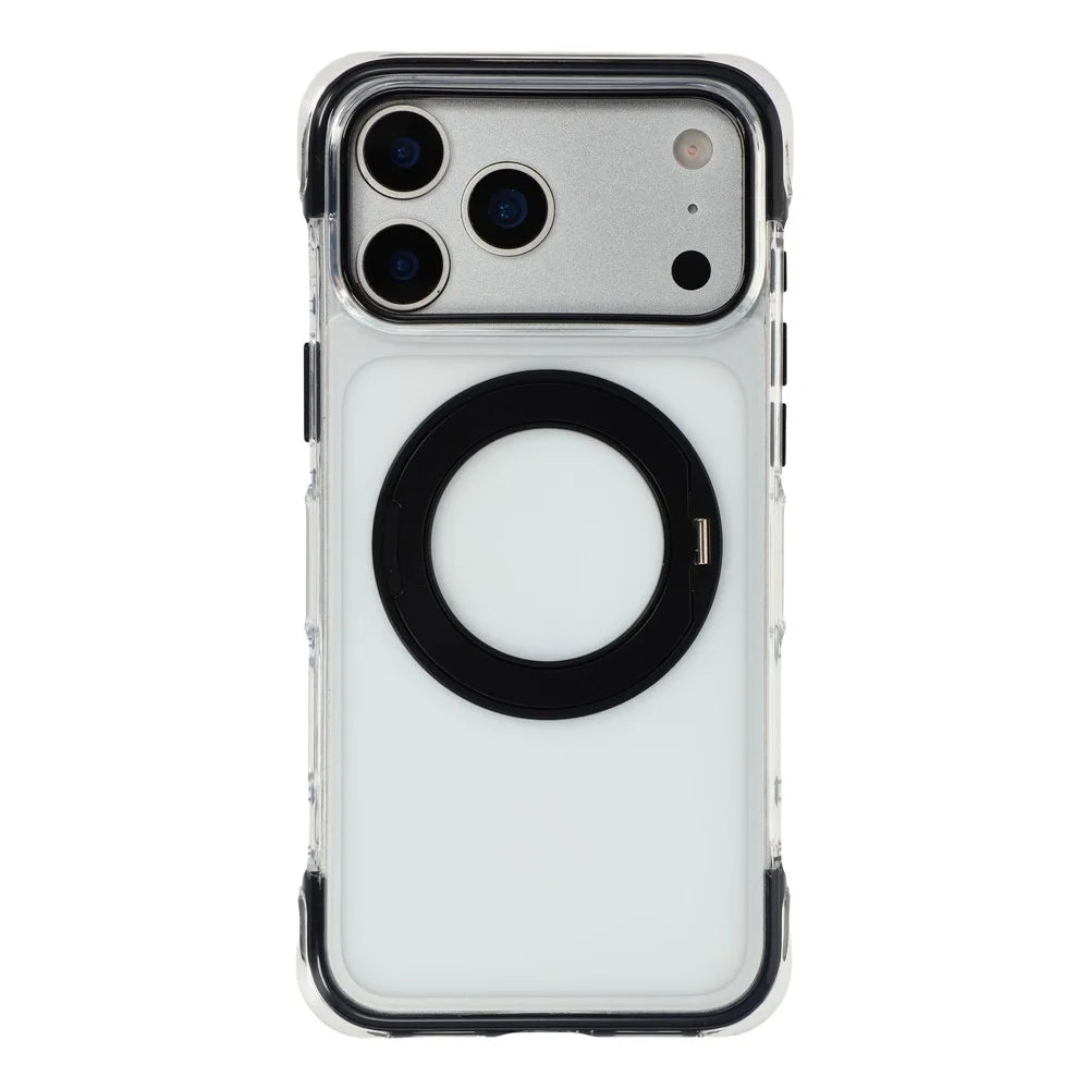 X-LEVEL For iPhone 17 Pro Max Magnetic Case Rotary Kickstand PC + TPU Anti-drop Airbag Phone Cover - Black - 3