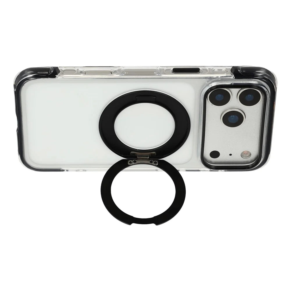 X-LEVEL For iPhone 17 Pro Max Magnetic Case Rotary Kickstand PC + TPU Anti-drop Airbag Phone Cover - Black - 4