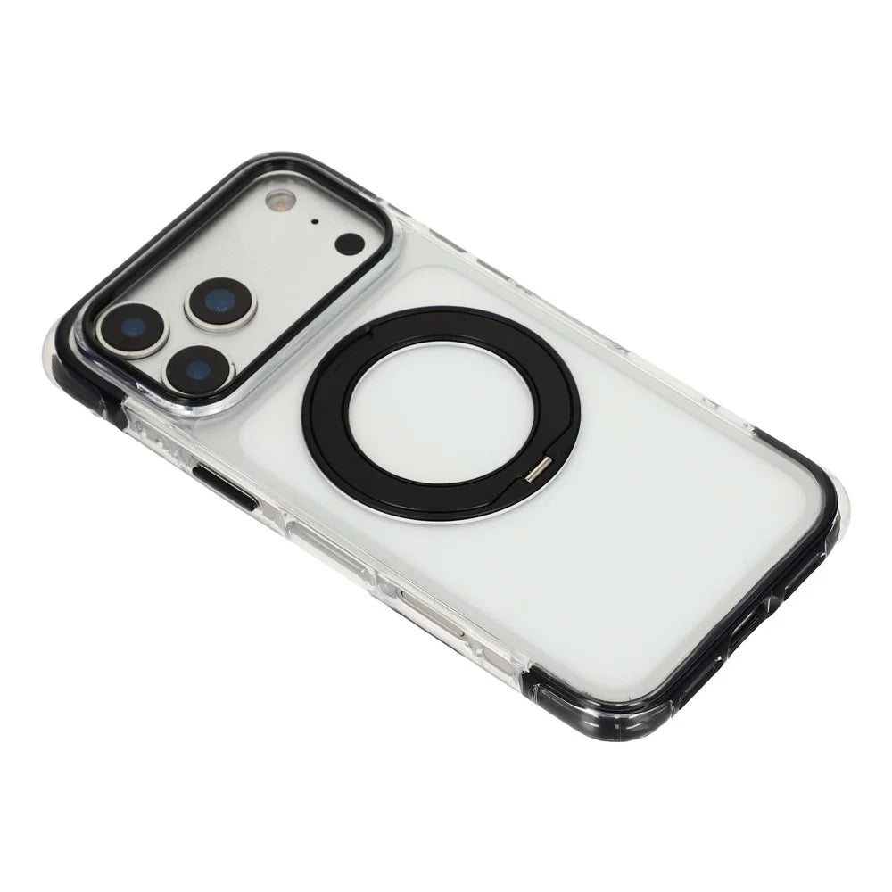 X-LEVEL For iPhone 17 Pro Max Magnetic Case Rotary Kickstand PC + TPU Anti-drop Airbag Phone Cover - Black - 5